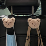 2PCS Cute Cartoon Bear Car Seat Back Hooks