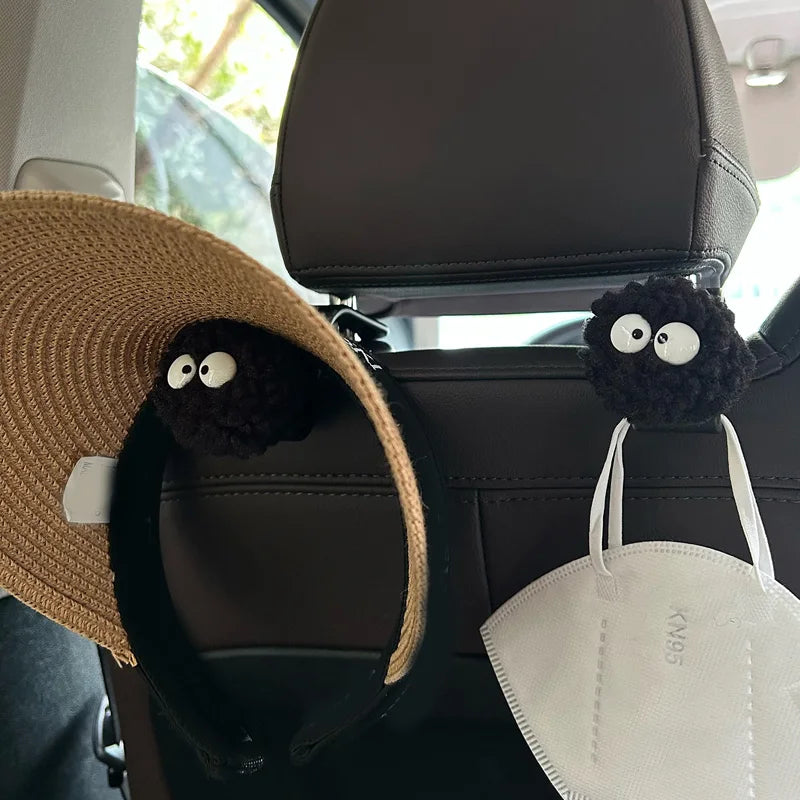 2PCS Cute Cartoon Bear Car Seat Back Hooks