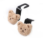 2PCS Cute Cartoon Bear Car Seat Back Hooks